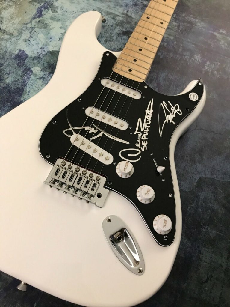 GFA ANDREAS KISSER X3 BAND * SEPULTURA * SIGNED AUTOGRAPH ELECTRIC GUITAR S3 COA COLLECTIBLE MEMORABILIA