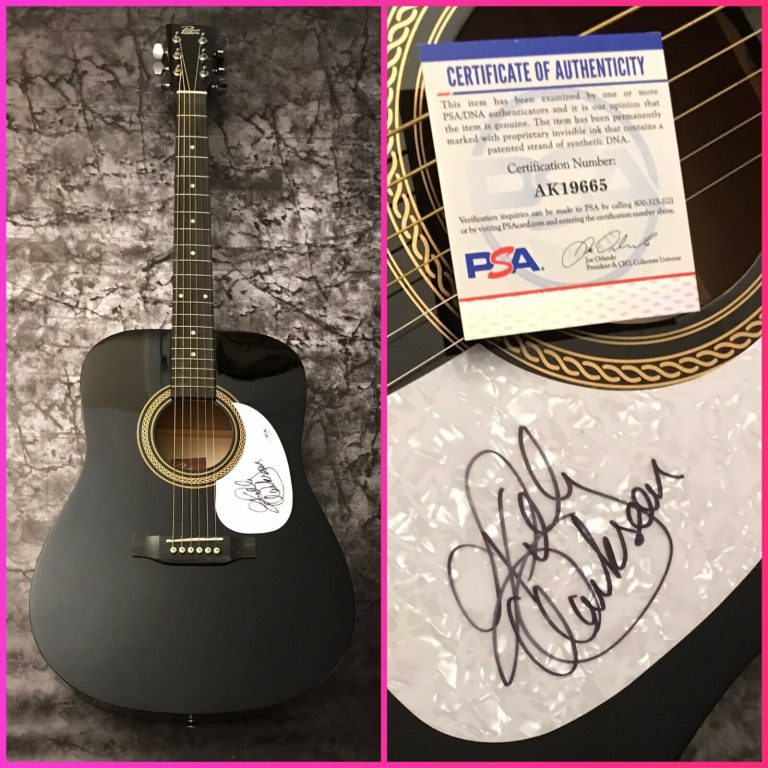 PSA SINCE U BEEN GONE * KELLY CLARKSON * SIGNED 41″ ACOUSTIC GUITAR COA COLLECTIBLE MEMORABILIA