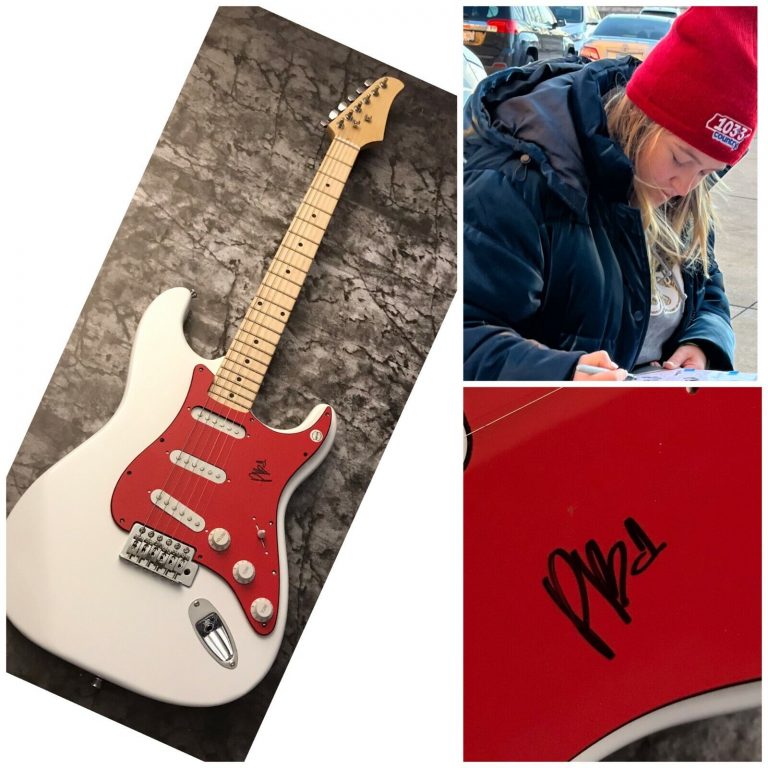GFA JUST ABOUT OVER YOU * PRISCILLA BLOCK * SIGNED ELECTRIC GUITAR PROOF P4 COA COLLECTIBLE MEMORABILIA