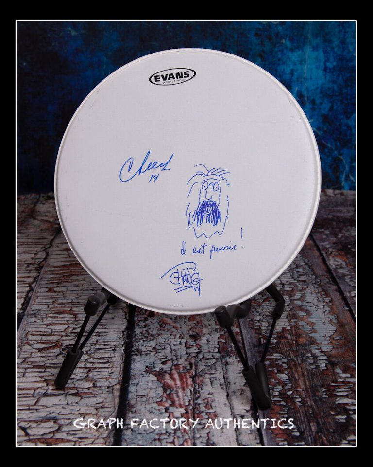 **UP IN SMOKE MOVIE *CHEECH AND CHONG* SIGNED DRUMHEAD W/ SKETCH AD1 PROOF COA** COLLECTIBLE MEMORABILIA