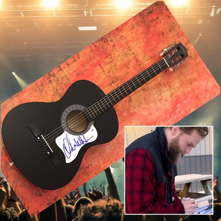 GFA HARDWOOD FLOORS STAR * CHARLES WESLEY GODWIN * SIGNED ACOUSTIC GUITAR C1 COA COLLECTIBLE MEMORABILIA