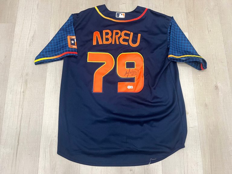 JOSE ABREU HAND SIGNED CITY CONNECT HOUSTON ASTROS SPACE JERSEY BAS BECKETT CERT COLLECTIBLE MEMORABILIA