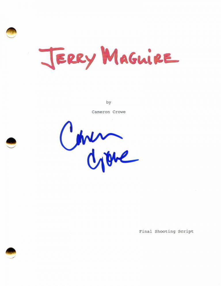 CAMERON CROWE SIGNED AUTOGRAPH JERRY MAGUIRE FULL MOVIE SCRIPT W/ TOM CRUISE COLLECTIBLE MEMORABILIA