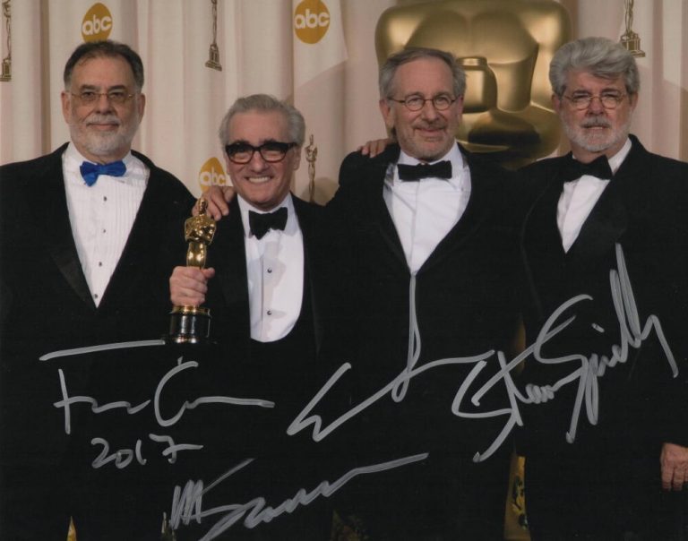 GEORGE LUCAS STEVEN SPIELBERG SCORSESE COPPOLA SIGNED AUTOGRAPH 11×14 PHOTO JSA COLLECTIBLE MEMORABILIA
