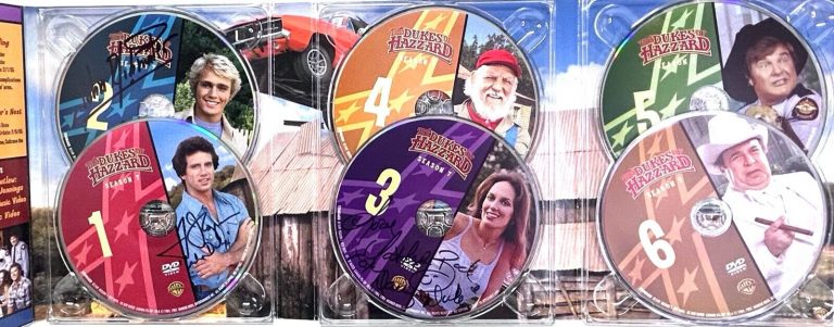 SCHNEIDER WOPAT BACH SIGNED DVDS SEASON 7 BOX SET DUKES OF HAZZARD
 COLLECTIBLE MEMORABILIA