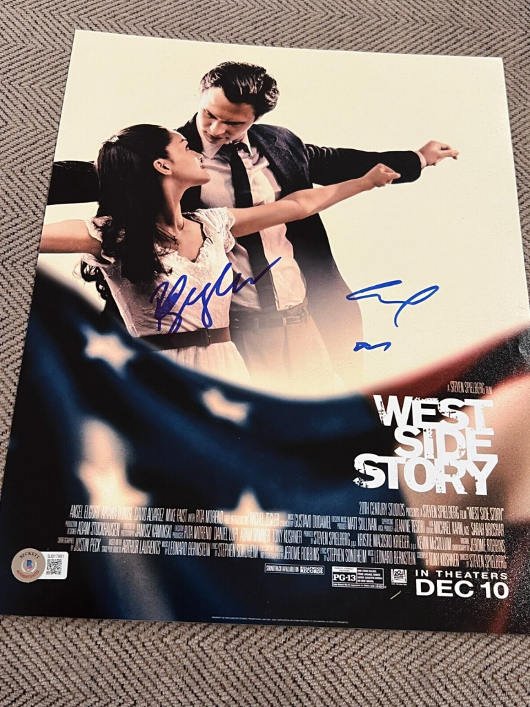 RACHEL ZEGLER ANSEL ELGORT SIGNED AUTOGRAPH 11×14 WEST SIDE STORY BECKETT BAS D
 COLLECTIBLE MEMORABILIA