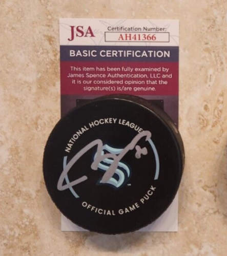 MARTIN JONES SIGNED OFFICIAL NHL GAME PUCK W/ JSA COA #AH41366 KRAKEN
 COLLECTIBLE MEMORABILIA