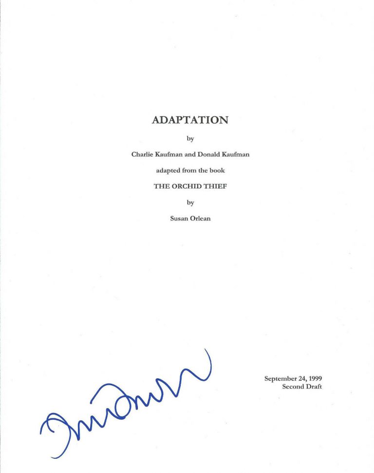 **GFA ADAPTATION *TILDA SWINTON* SIGNED 8.5×11 MOVIE SCRIPT COVER T4 COA**
 COLLECTIBLE MEMORABILIA