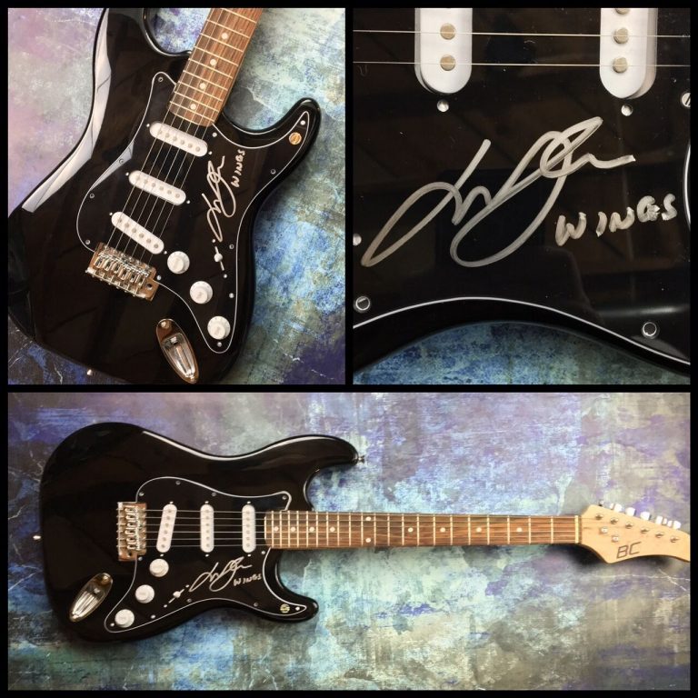 GFA WINGS GUITARIST * LAURENCE JUBER * SIGNED ELECTRIC GUITAR AD1 COA COLLECTIBLE MEMORABILIA