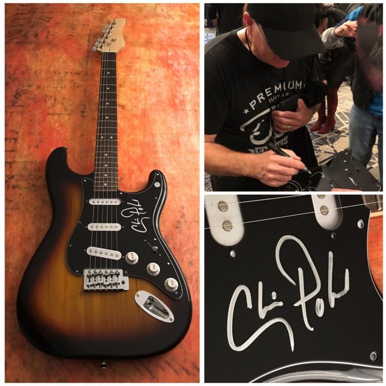 GFA MEGADETH BAND GUITARIST * CHRIS POLAND * SIGNED ELECTRIC GUITAR PROOF C2 COA COLLECTIBLE MEMORABILIA