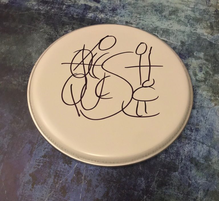 GFA HANGER ANGRA MIDAS FATE * AQUILES PRIESTER * SIGNED DRUMMER DRUMHEAD A3 COA COLLECTIBLE MEMORABILIA