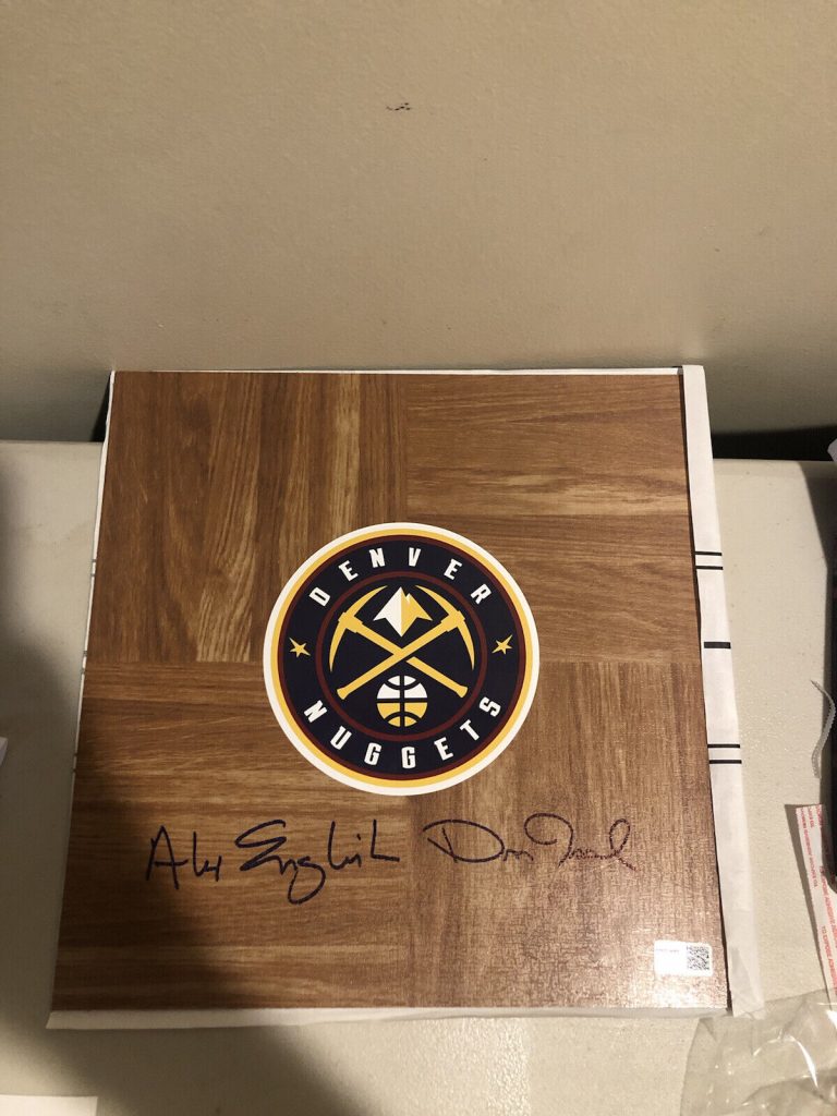 DENVER NUGGETS- DAN ISSEL ALEX ENGLISH SIGNED AUTOGRAPH FLOORBOARD TRISTAR COA COLLECTIBLE MEMORABILIA