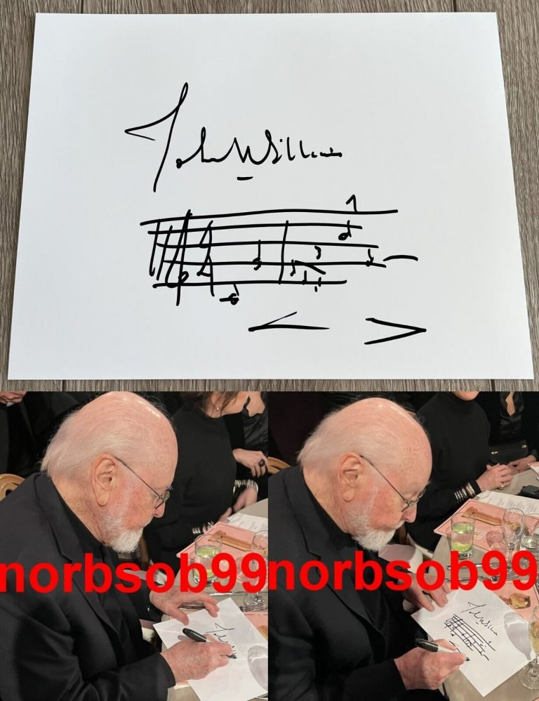 JOHN WILLIAMS SIGNED AUTOGRAPH STAR WARS MUSIC SKETCH DRAWING W/EXACT PROOF
 COLLECTIBLE MEMORABILIA