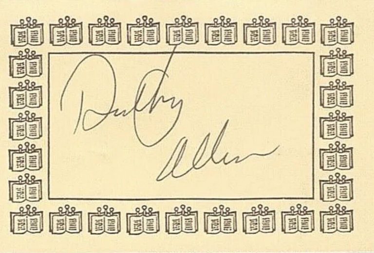 DOROTHY ALLISON SIGNED AUTOGRAPH 2.5×4 BOOKPLATE COLLECTIBLE MEMORABILIA