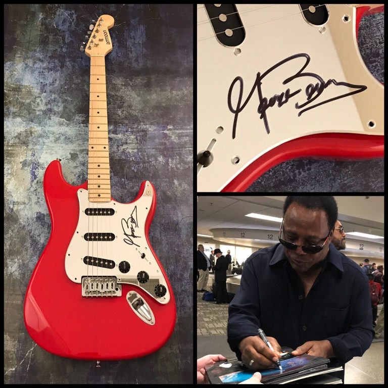 GFA LEGEND JAZZ GUITARIST * GEORGE BENSON * SIGNED ELECTRIC GUITAR PROOF AD4 COA COLLECTIBLE MEMORABILIA