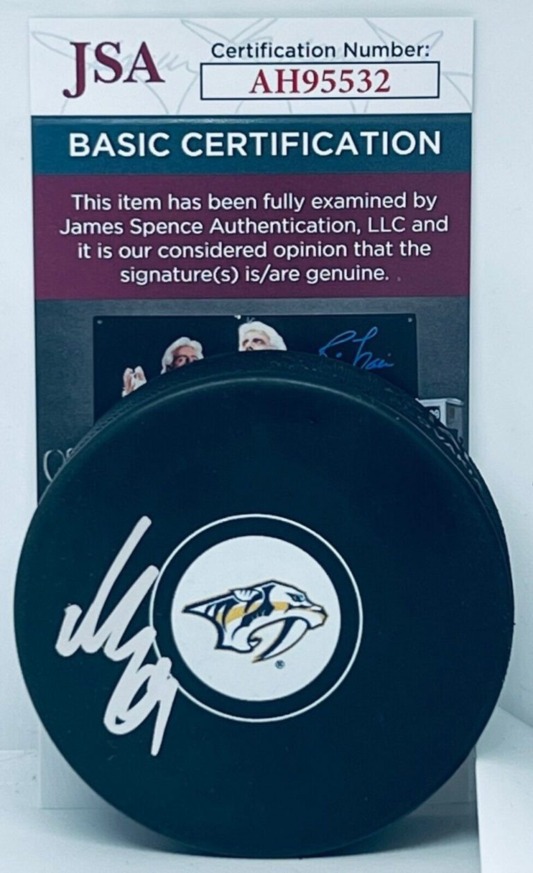 MIKAEL GRANLUND SIGNED NASHVILLE PREDATORS PUCK AUTOGRAPHED PREDS JSA COLLECTIBLE MEMORABILIA