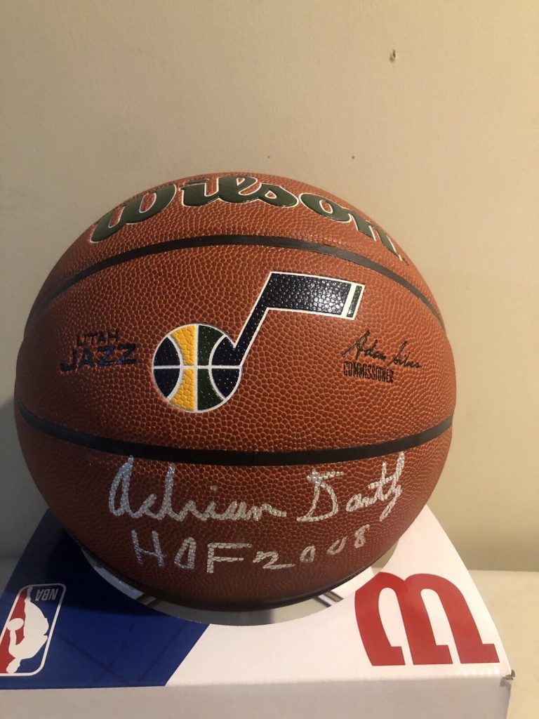 UTAH JAZZ- ADRIAN DANTLEY SIGNED AUTOGRAPH NBA LOGO BASKETBALL TRISTAR COA HOF COLLECTIBLE MEMORABILIA