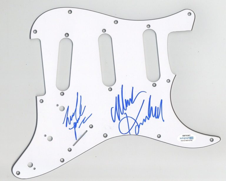GREAT WHITE SIGNED AUTOGRAPH STRAT ELECTRIC GUITAR PICKGUARD ACOA X2 COLLECTIBLE MEMORABILIA