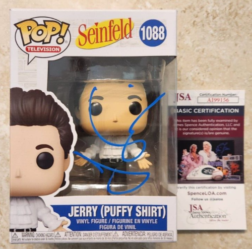 JERRY SEINFELD SIGNED FUNKO POP! #1088 W/ JSA COA#AI99156 PUFFY SHIRT
 COLLECTIBLE MEMORABILIA