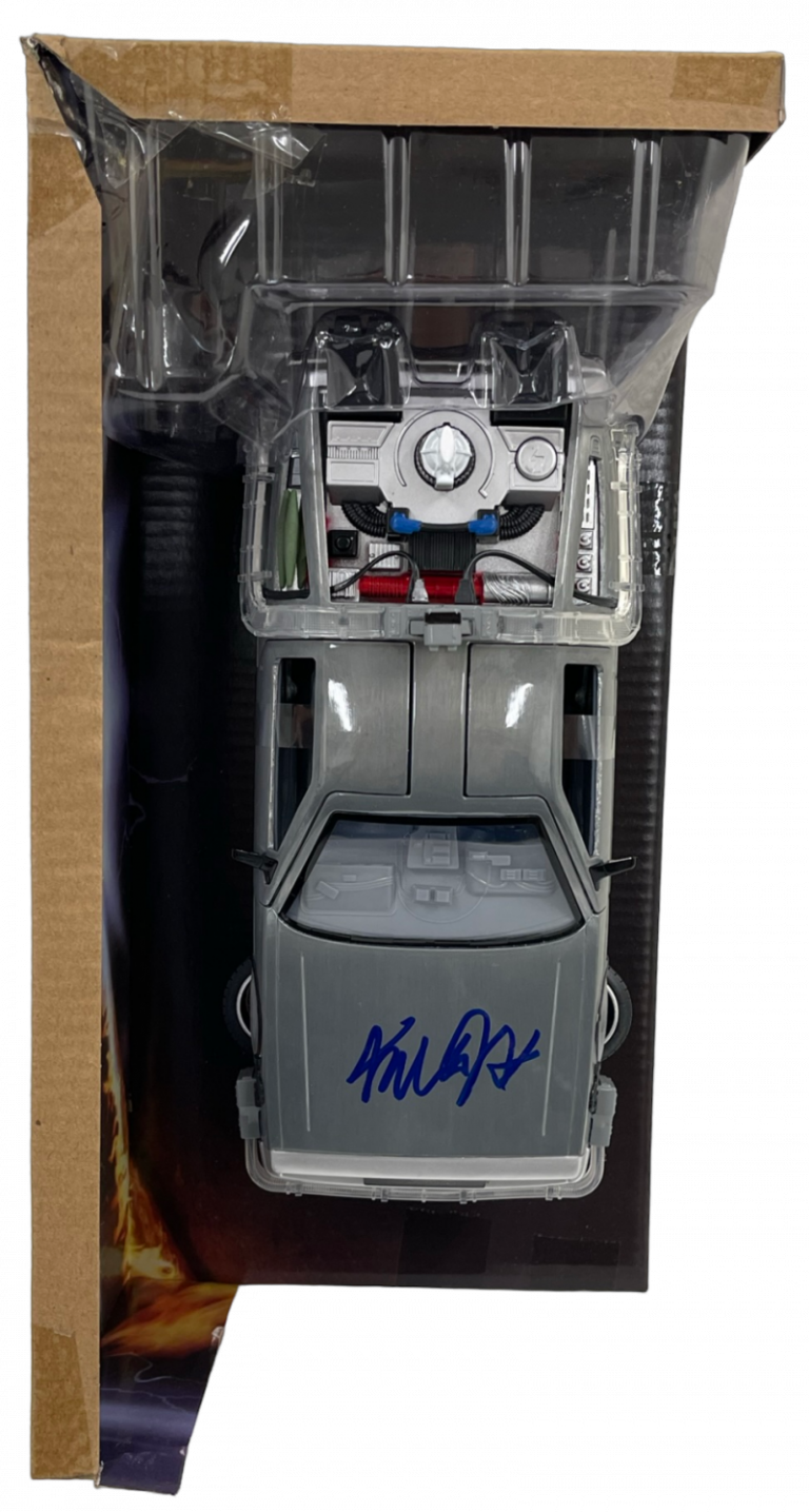 MICHAEL J FOX SIGNED BACK TO THE FUTURE 1:24 DELOREAN DIECAST BECKETT COA
 COLLECTIBLE MEMORABILIA