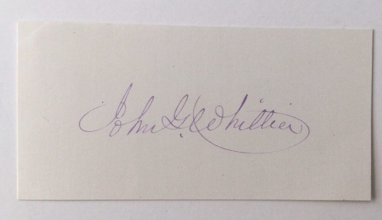 JOHN GREENLEAF WHITTIER SIGNED AUTOGRAPHED 2 X 4 CARD FULL JSA LETTER 2
 COLLECTIBLE MEMORABILIA