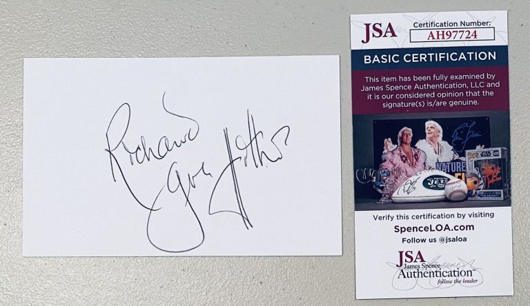 RICHARD GRIFFITHS SIGNED AUTOGRAPHED 3.5 X 5.5 CARD JSA CERTIFIED HARRY POTTER
 COLLECTIBLE MEMORABILIA
