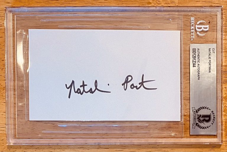 NATALIE PORTMAN SIGNED AUTOGRAPHED 3×5 CARD BAS BECKETT CERT SLABBED STAR WARS
 COLLECTIBLE MEMORABILIA