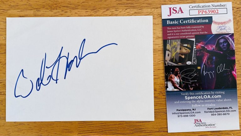 BOB HOSKINS SIGNED AUTOGRAPHED 4×6 CARD JSA CERTIFIED WHO FRAMED ROGER RABBIT
 COLLECTIBLE MEMORABILIA