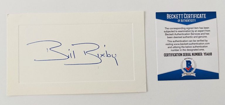 BILL BIXBY SIGNED AUTOGRAPHED 3.5 X 5.75 CARD BAS BECKETT CERT INCREDIBLE HULK
 COLLECTIBLE MEMORABILIA