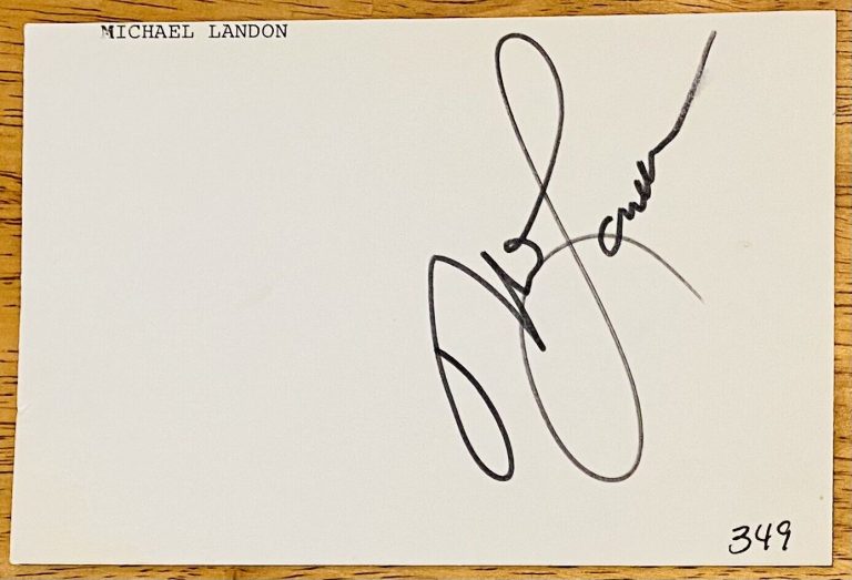 MICHAEL LANDON SIGNED AUTOGRAPHED 4×6 CARD JSA LITTLE HOUSE ON THE PRAIRIE
 COLLECTIBLE MEMORABILIA
