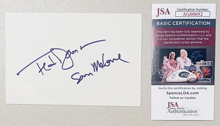TED DANSON SIGNED AUTOGRAPHED 4×6 CARD JSA CERTIFIED CHEERS INSCRIPTION
 COLLECTIBLE MEMORABILIA