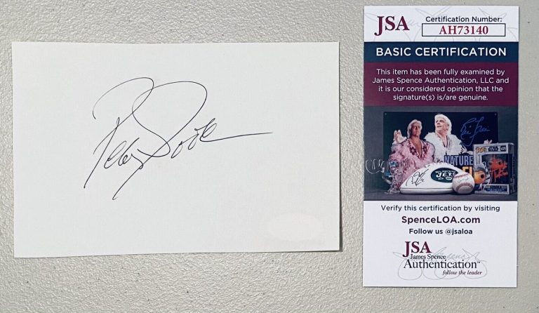 PETER O’TOOLE SIGNED AUTOGRAPHED 4×6 PAGE JSA CERTIFIED LAWRENCE OF ARABIA
 COLLECTIBLE MEMORABILIA