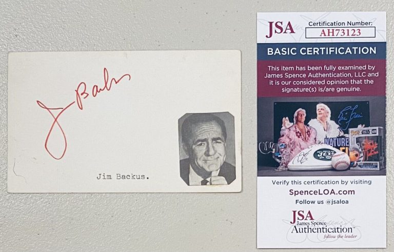 JIM BACKUS SIGNED AUTOGRAPHED 3×5 CARD JSA CERTIFIED GILLIGAN’S ISLAND 2
 COLLECTIBLE MEMORABILIA