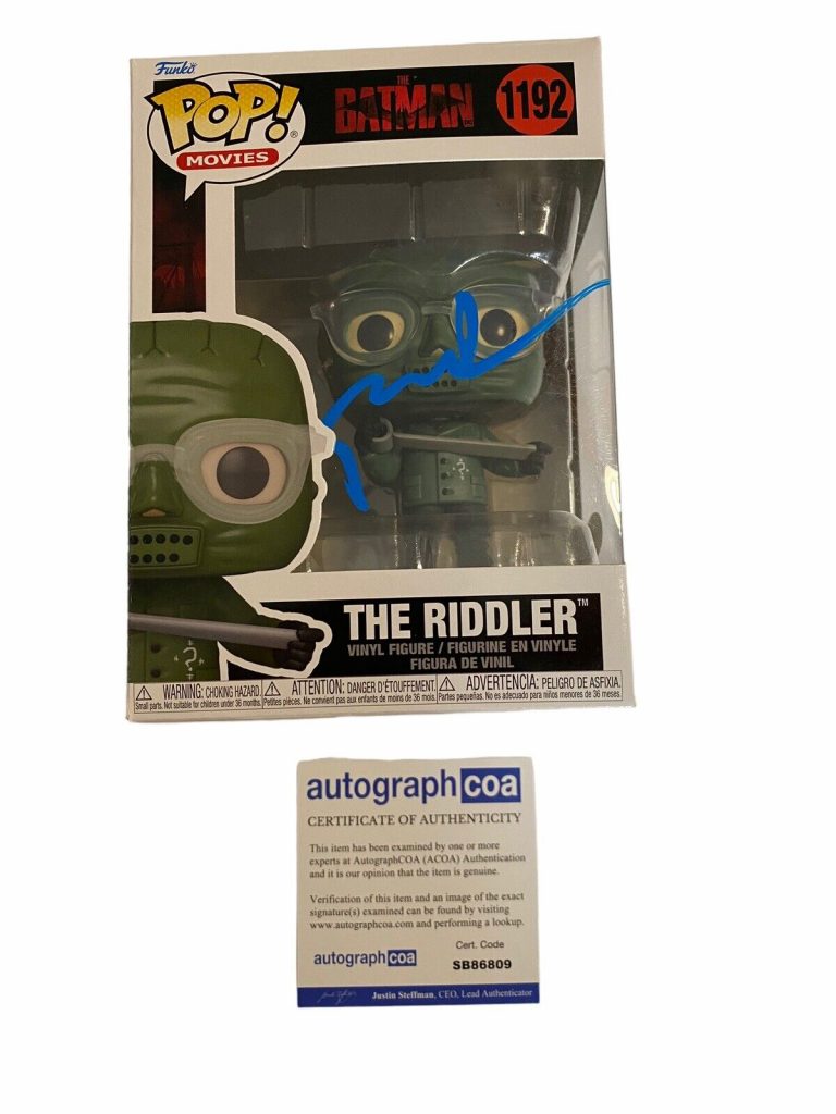 PAUL DANO SIGNED AUTOGRAPHED THE RIDDLER FUNKO POP THE BATMAN ACOA
 COLLECTIBLE MEMORABILIA