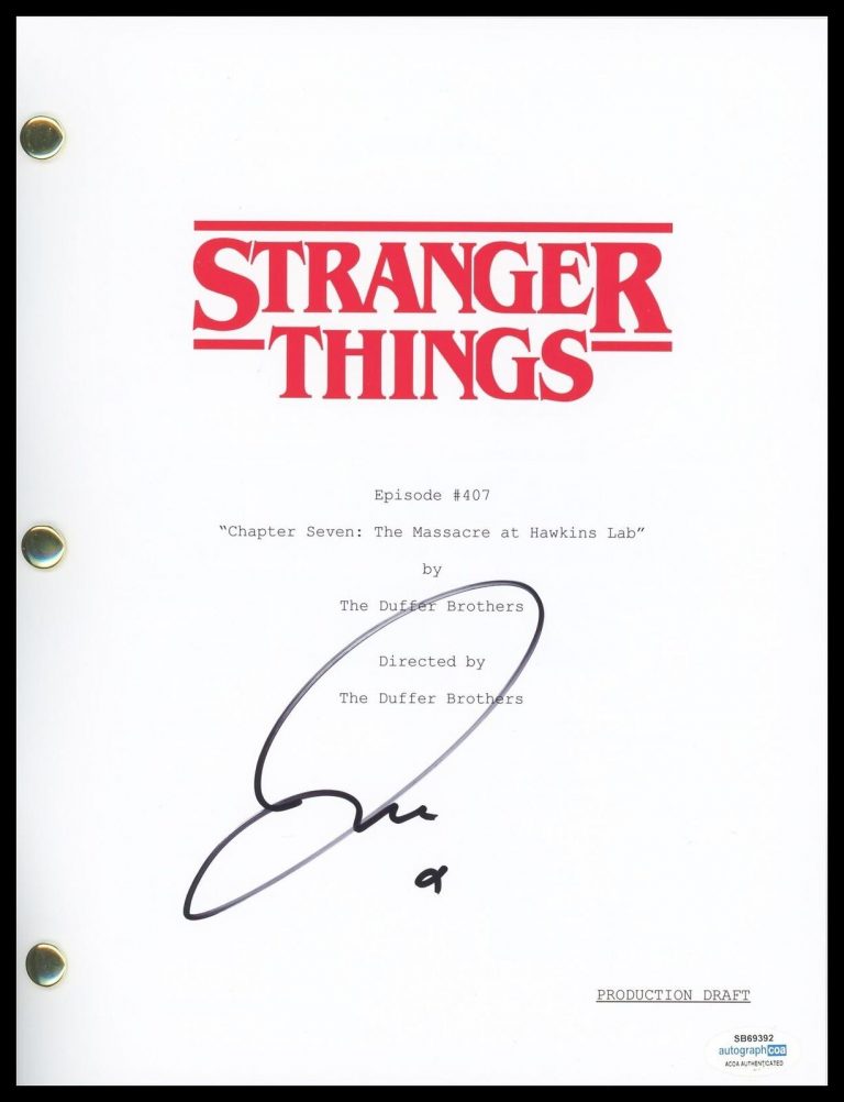 JAMIE CAMPBELL BOWER “STRANGER THINGS” AUTOGRAPH SIGNED ‘VECNA’ FULL SCRIPT ACOA
 COLLECTIBLE MEMORABILIA