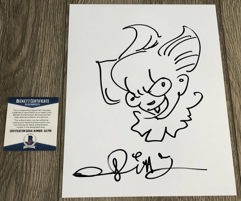 ANDY MUSCHIETTI SIGNED IT PENNYWISE ORIGINAL SKETCH WEXACT PROOF BECKETT BAS COA
 COLLECTIBLE MEMORABILIA