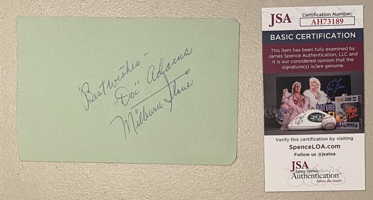 MILBURN STONE SIGNED AUTOGRAPHED 4×6 ALBUM PAGE JSA GUNSMOKE DOC INSCRIPTION
 COLLECTIBLE MEMORABILIA