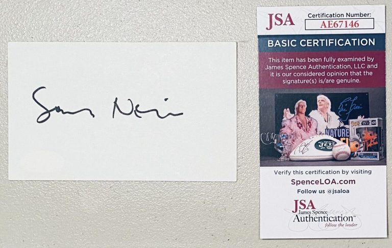 SAM NEILL SIGNED AUTOGRAPHED 3×5 CARD JSA CERTIFIED JURASSIC PARK
 COLLECTIBLE MEMORABILIA
