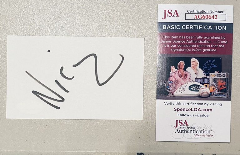 NICHOLAS CAGE SIGNED AUTOGRAPHED 3×5 CARD JSA CERTIFIED THE ROCK CON AIR
 COLLECTIBLE MEMORABILIA