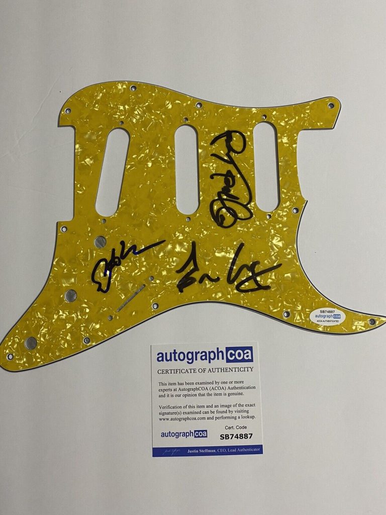 JANE’S ADDICTION BAND SIGNED AUTOGRAPHED ELECTRIC GUITAR PICKGUARD ACOA PERRY
 COLLECTIBLE MEMORABILIA