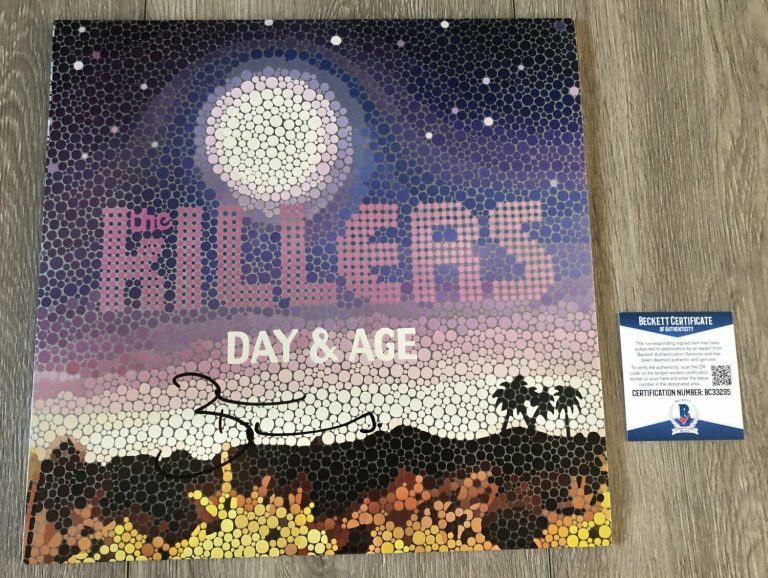 BRANDON FLOWERS SIGNED THE KILLERS DAY & AGE ALBUM W/EXACT PROOF BECKETT BAS COA
 COLLECTIBLE MEMORABILIA