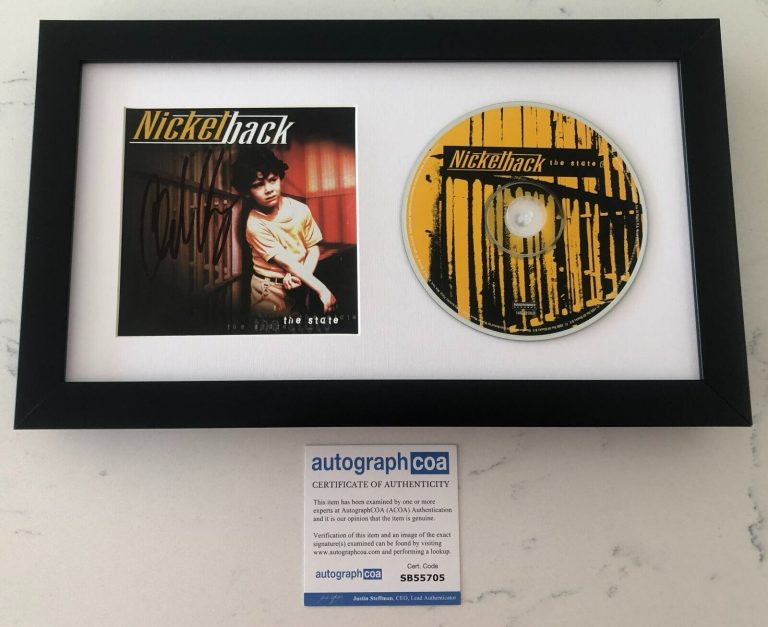 CHAD KROEGER SIGNED NICKELBACK THE STATE FRAMED MATTED CD W/PROOF AUTOGRAPH ACOA
 COLLECTIBLE MEMORABILIA
