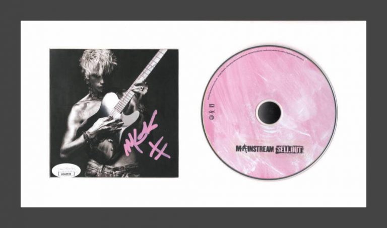 MACHINE GUN KELLY SIGNED AUTOGRAPH MGK MAINSTREAM SELLOUT FRAMED CD DISPLAY JSA
 COLLECTIBLE MEMORABILIA