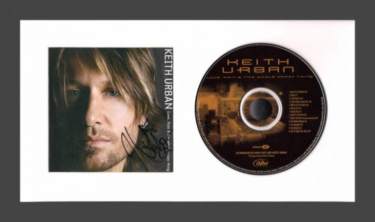 KEITH URBAN SIGNED AUTOGRAPH LOVE PAIN & WHOLE CRAZY THING FRAMED CD DISPLAY JSA
 COLLECTIBLE MEMORABILIA
