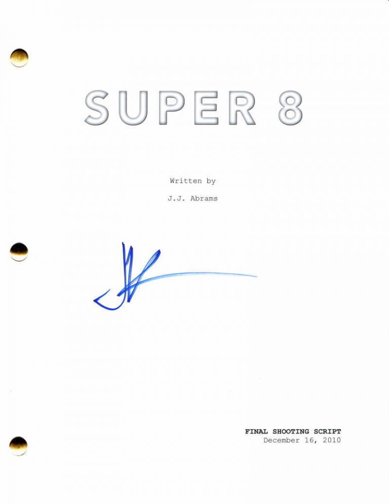 JJ ABRAMS SIGNED AUTOGRAPH SUPER 8 FULL MOVIE SCRIPT ELLE FANNING JOEL COURTNEY
 COLLECTIBLE MEMORABILIA