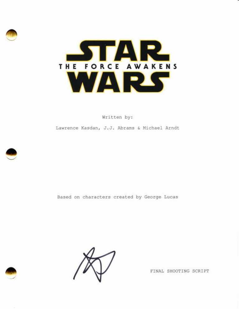 BEN SCHWARTZ SIGNED AUTOGRAPH STAR WARS THE FORCE AWAKENS FULL MOVIE SCRIPT BB-8
 COLLECTIBLE MEMORABILIA