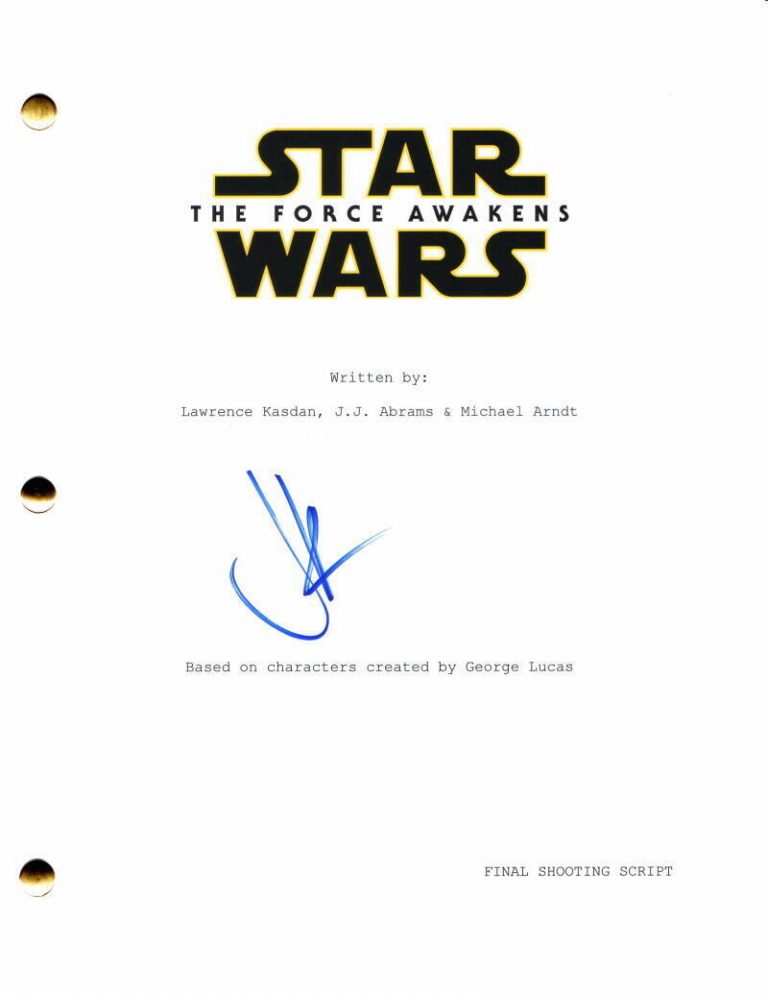 JJ ABRAMS SIGNED AUTOGRAPH STAR WARS THE FORCE AWAKENS FULL MOVIE SCRIPT RARE
COLLECTIBLE MEMORABILIA