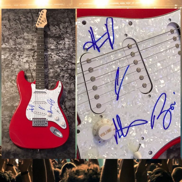 GFA AJ HOWIE KEVIN BRIAN * BACKSTREET BOYS * SIGNED ELECTRIC GUITAR PROOF COA
 COLLECTIBLE MEMORABILIA