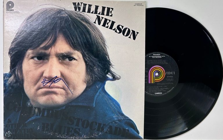 WILLIE NELSON SIGNED AUTOGRAPH VINYL LP “COLUMBUS STOCKADE BLUES” JSA COA
 COLLECTIBLE MEMORABILIA