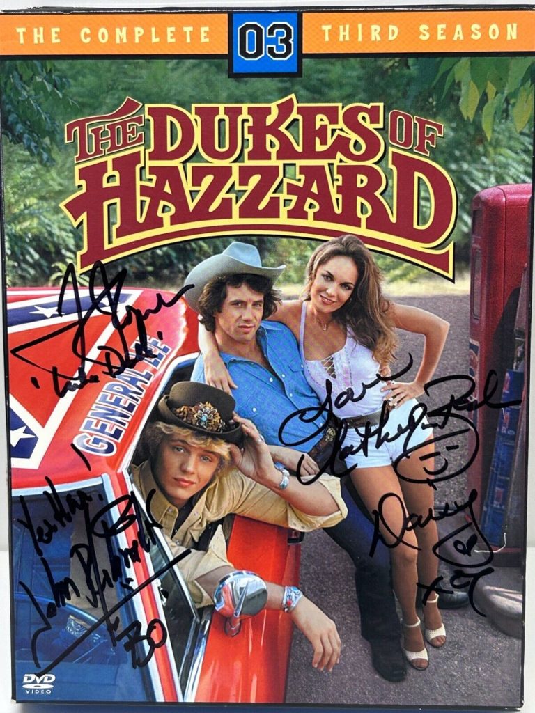 SCHNEIDER WOPAT BACH SIGNED DVDS SEASON 3 BOX SET DUKES OF HAZZARD JSA COA
 COLLECTIBLE MEMORABILIA